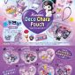 fficial promotional poster for Re-Ment Sanrio Kuromi Deco-Chara Pouch blind box collection. The top features a clear heart-shaped pouch with a blue ball chain filled with Kuromi 3D mini figures and micro food accessories. The bottom displays all 6 different styled variants including Street Casual, New Retro Pop, Lolita Baby, Candy, and Gothic themes.